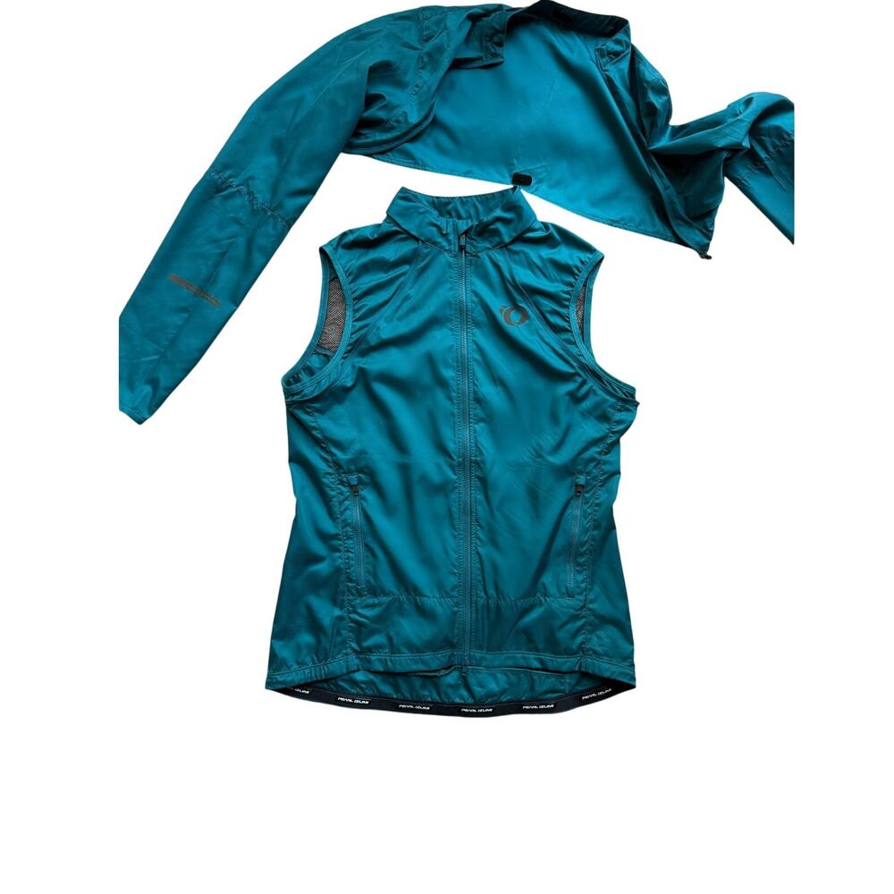 Pearl Izumi Women's Convertible Cycling Jacket Vest Medium Teal Packable